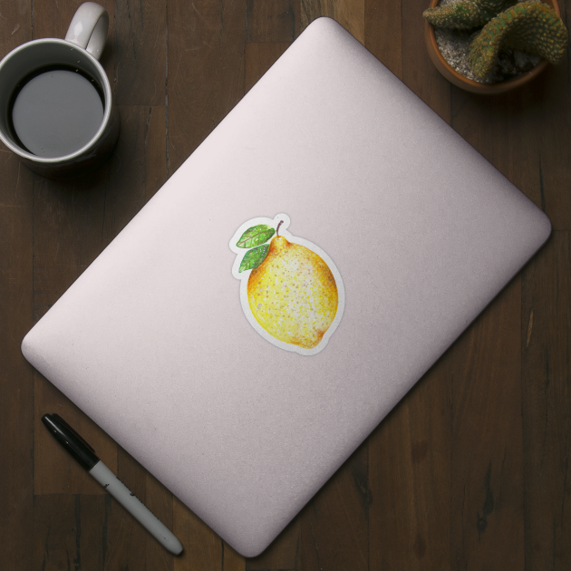 Watercolor Lemon Pattern on White by Neginmf